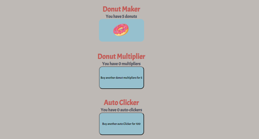 Pic of JavaScript Donut maker app